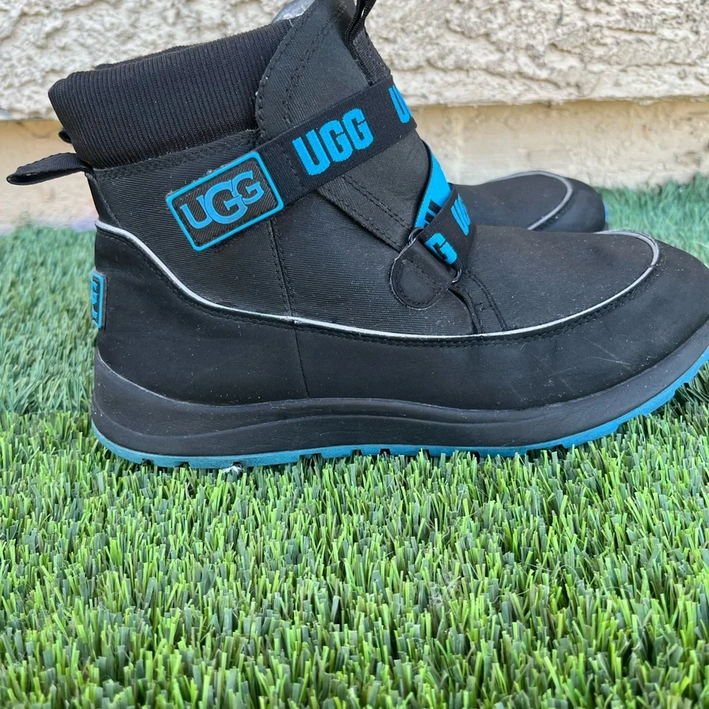 UGG Kids Black‎ Boots with Blue Accents